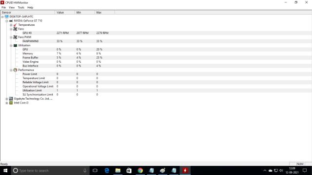 check CPU Temperature by using HW monitor