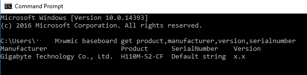 Find Motherboard Using cmd prompt