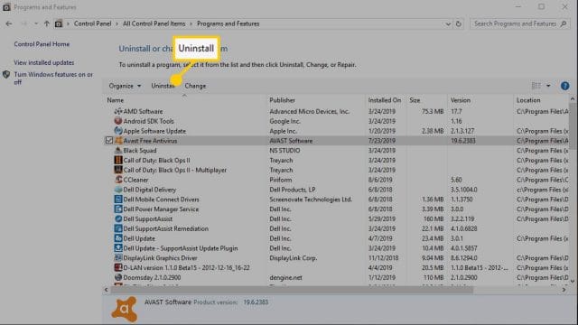 Uninstall Antivirus