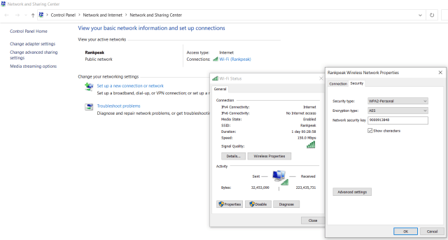 find wifi password on windows 10