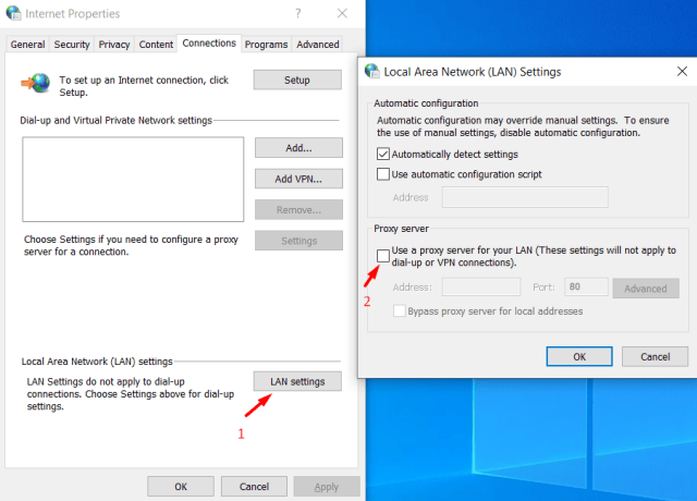 disable proxy